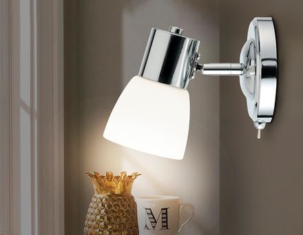 Накладной спот с выключателем TR3961 CH/FR хром/белый матовый E27 max 40W 118*105*200