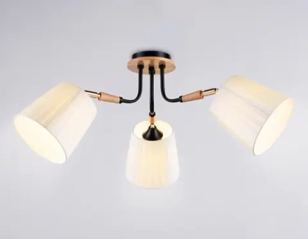 Светильник потолочный TR4731/3 BK/LWD черный/светлое дерево E27/3 max 40W D610*270