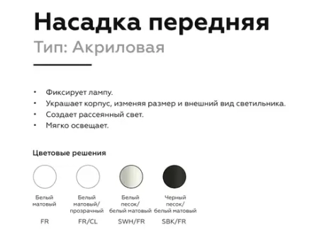 Насадка передняя для корпуса светильника с размером отверстия 70*70mm N7715 SWH белый песок 70*70mm H26mm Out2mm MR16