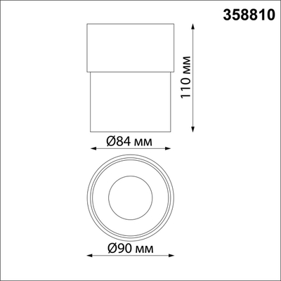 358810 OVER NT21 416 матовое золото Светильник накладной светодиодный IP20 LED 10W 850Лм 4000K 220V GESSO
