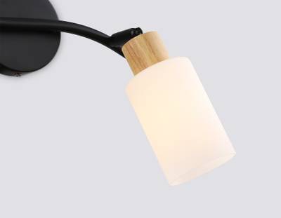 Светильник накладной TR8721/2 BK/WD черный/дерево E14/2 max 60W 380*100*210