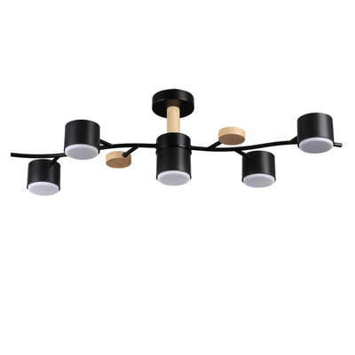 8194/5C COMFI LN26 335 черный, металл/дерево/пластик Потолочный светильник LED GX53 5*9W 220V CRYPTO