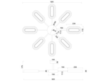 Потолочная люстра ARTE LAMP OVALE A2489PL-8GO, 1хLED