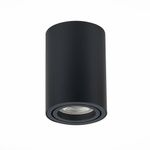 ST108.407.01 Светильник потолочный Мат. черный GU10 1*50W  D70xH100 220V Без ламп