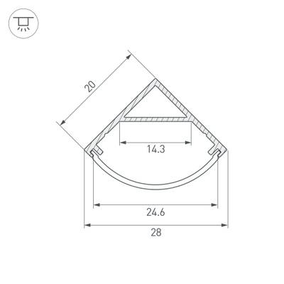 Профиль SL-KANT-H20-2000 ANOD (Arlight, Алюминий)