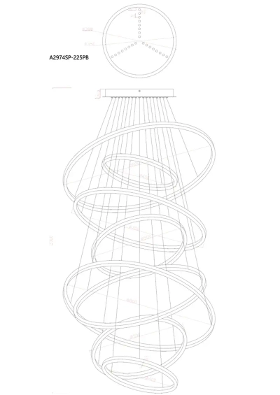 Подвесная люстра Arte Lamp ARKANE A2974SP-225PB, 1хLED