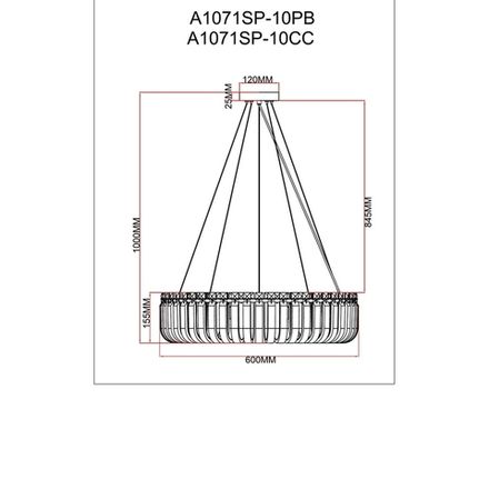 Подвесная люстра Arte Lamp MAYOTTE A1071SP-10CC, 10хG9