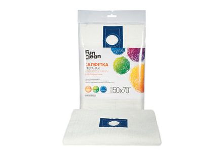 Салфетка сухая стеганая Fun Clean /50*70см/ 1шт., с фиксатором швабры