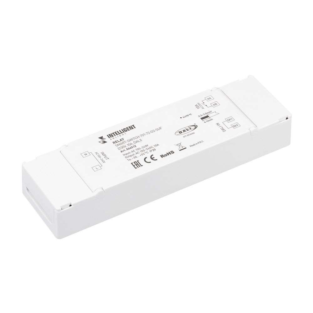 INTELLIGENT ARLIGHT Релейный модуль SMART-SWITCH-701-72-D2-SUF (230V, 10A, DALI) (IARL, IP20 Пластик, 5 лет)
