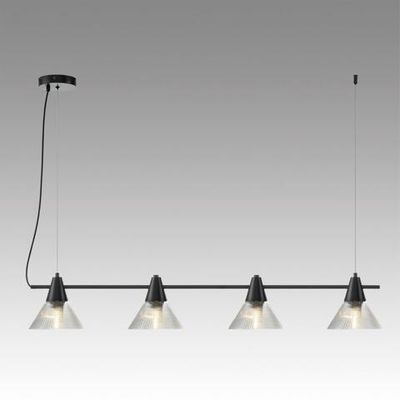 6595/4A MODERNI LN25 183 черный/прозрачный, металл/стекло Подвес E27 4*60W 220V CORNE