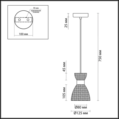 3704/1 COMFI LN26 110 античная бронза Подвес E14 40W 220V JACKIE