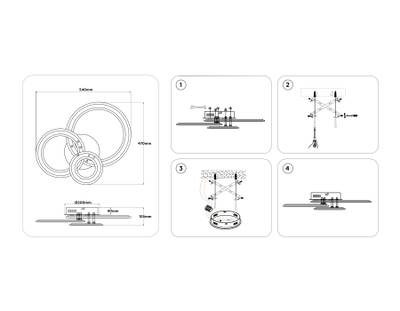 Потолочный светодиодный светильник с пультом FA861 WH белый 71W 540*470*105 (ПДУ РАДИО 2.4)