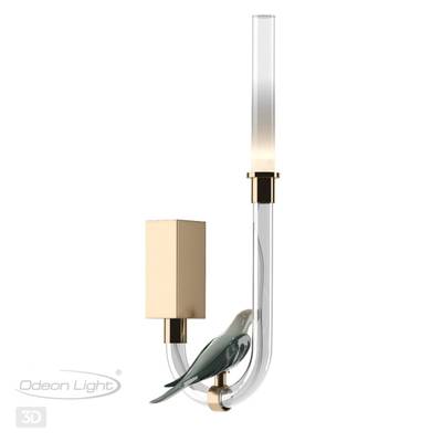 5431/2WLA L-VISION ODL_EX25 123 золотой(под латунь)/белый градиент/беж./зеленый/ металл/стекло/керамика Бра (ПРАВ.) LED 2W 4000K LARK