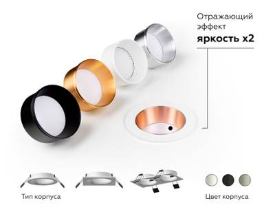 Корпус светильника встраиваемый для насадок D60mm C6520 SWH белый песок 80*80*H25mm MR16 GU5.3