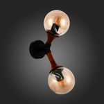 SLE109401-01 Светильник настенный Черный, Темное дерево/Прозрачный, Янтарный E27 2*60W