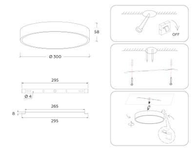 Светильник светодиодный потолочный FV5525 BK черный LED 35W 3000K D300*58 (Без ПДУ)