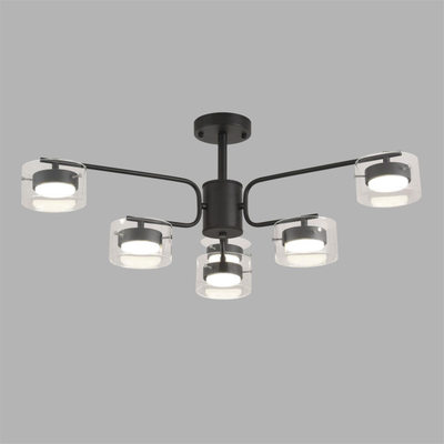 8349/6C COMFI LN26 232 черный/прозрачный, металл/стекло Светильник потолочный LED GX53 6*7W 220V NATALINA