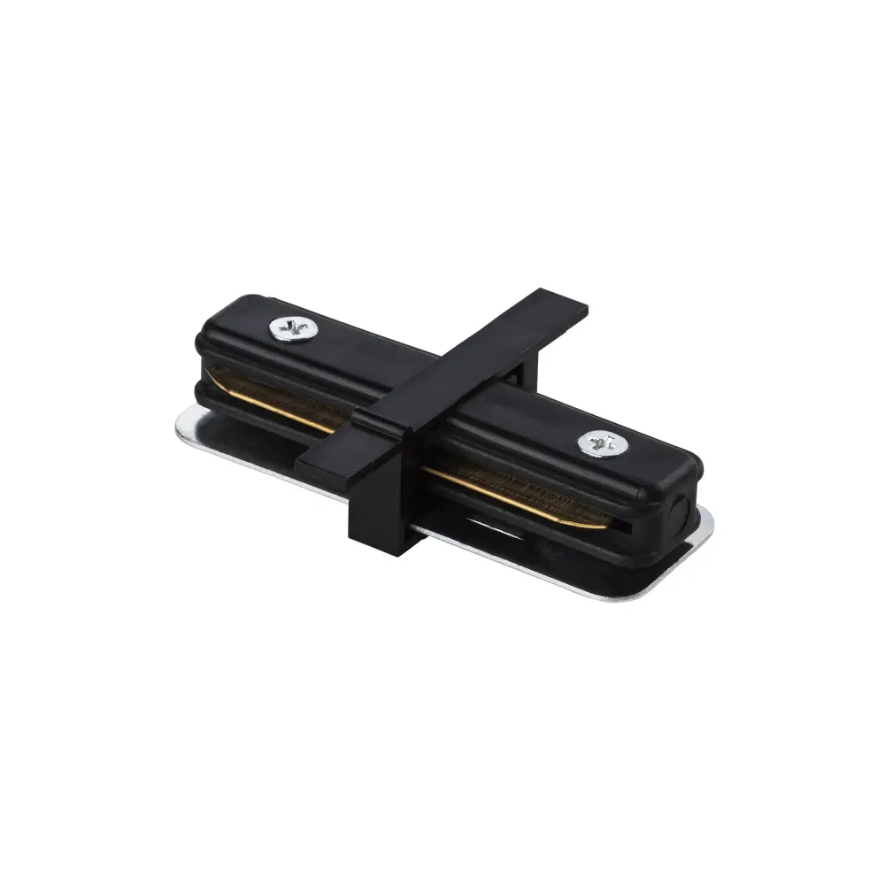 501107 Соединитель д/встраиваемых треков однофазный BARRA малый прямой ЧЕРНЫЙ