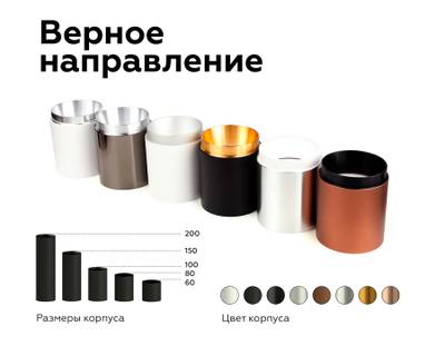 Корпус светильника накладной для насадок D60mm C6327 PYG золото желтое полированное  D60*H100mm MR16 GU5.3