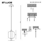 SL1193.323.01 Подвес ST-Luce Латунь/Голубой LED 1*11W 3000K