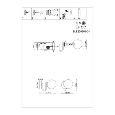 SLE220601-01 Бра Золотистый/Белый E14 1*40W
