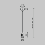 Подвес тросовый Hang с вводом питания Flarity черный, TRA157SW-B1-B. TM Maytoni