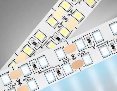 Светодиодная лента двухрядная GS1703 2835 240Led/ 24W m/ 12V IP20 6500K/ 5000*10*1.2mm/ кратность резки 25mm (2 конт.)