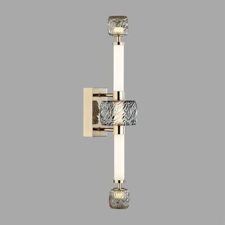 5426/28WL L-VISION ODL_EX24 131 золотой/белый/дымчатый/коньячный/металл/стекло/акрил Бра LED 28W 3000K KLIFF