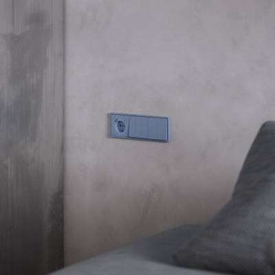 VLS001015 Накладка для розетки с заземлением и защитными шторками, с USB A+C, S70 (деним). (ТМ Maytoni)