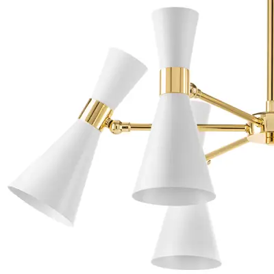 816066 Люстра DUMO 6х40W E14 БЕЛЫЙ МАТОВЫЙ/ЗОЛОТО Lightstar