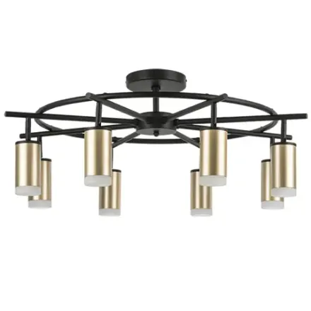 LR7184080 Люстра RULLO 8х50W GU10 ЧЕРНЫЙ/ЗОЛОТО (571718+214440-8+202430-8)