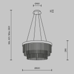 Подвесной светильник Сокровище / Trove 2700-3500К 40Вт, MOD486PL-L38BSK. TM Maytoni