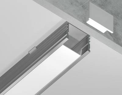 Алюминиевый профиль накладной GP1750AL серебро/матовый рассеиватель 2000*15.7*12, 2 заглушки, 4 крепления в комплекте (для ленты до 12мм)