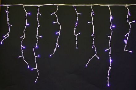 A-056R BL светодиодная гирлянда "бахрома" 5x0.6м 180LED белый провод влагозащищен.