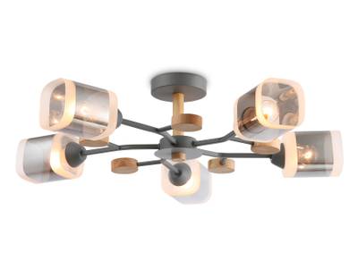 Светильник подвесной TR303323/5 WH/GD/CL/FR белый/золото/прозрачный/белый матовый E27*5 max 60W D620*200
