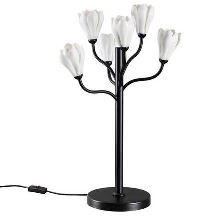 5090/6T MODERN ODL25 553 черный матовый/белый/фарфор Настольная лампа G4 LED 6*5W GARDI