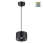 358968 OVER NT22 352 черный Светильник накладной с переключ. цв. температуры, провод 2м IP20 LED 3000К\4000К\6000К 12W вниз + 3ВW вверх 110-265V GIRO