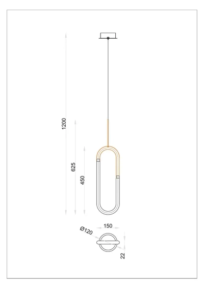 Подвесной светильник Arte lamp LUMINO A2233SP-20GO, 1хLED