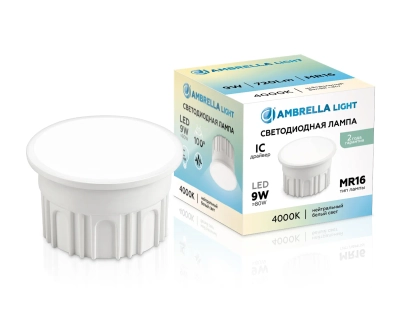 Лампа светодиодная 212002 Лампа LED MR16-DD 9W IC 4000K 220-240V 100°