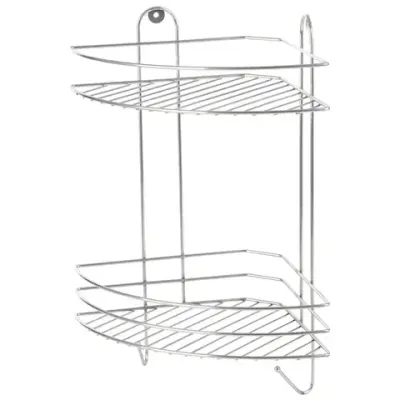 Полка угловая двухъярусная Vento Plus 23*23*41,5 см хром