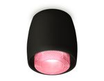 Комплект накладного светильника с композитным хрусталем XS1142022 SBK/PI черный песок/розовый MR16 GU5.3 (C1142, N7193)
