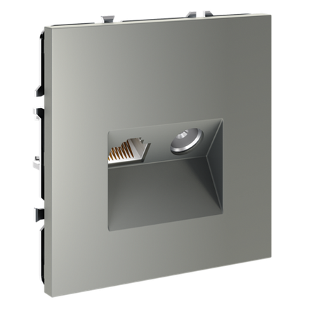 VLS060705 Розетка телевизионная встраиваемая VOLTUM S70 TV+RJ45 кат. 6, (сталь). (ТМ Maytoni)