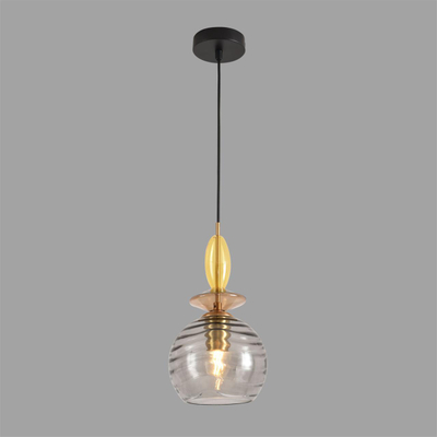8299/1A MODERNI LN26 368 бронза/смоки/амбер/желтый, металл/стекло Подвес E27 1*40W 220V WALMA