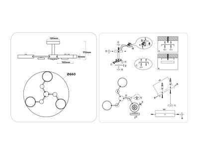Светильник светодиодный подвесной FL4857/3 BK/WD черный/дерево 54W 3000-6000K D660*170 (без ПДУ)