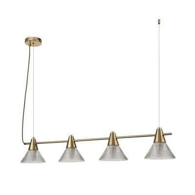 6596/4A MODERNI LN25 183 латунь титаниум/прозрачный, металл/стекло Подвес E27 4*60W 220V CORNE