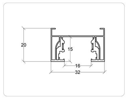 Шинопровод накладной однофазный Standard 220V GL7101 WH белый 1000*32.5*19.8 (ввод питания, 1 заглушка, крепление в комплекте)
