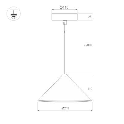 Светильник SP-MAKOTO-R240-10W Warm2700 (WH, 36 deg, 230V, TRIAC) (Arlight, IP20 Металл, 3 года)