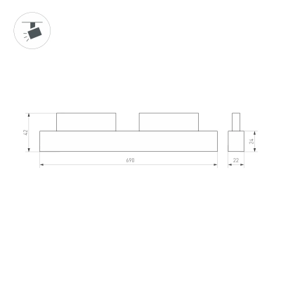 Светильник MAG-ORIENT-FLAT-L690-24W Warm3000 (WH, 100 deg, 48V, DALI) (Arlight, IP20 Металл, 5 лет)