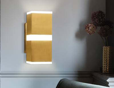 Настенный светодиодный светильник с акрилом FW191 SGD золото песок LED 4200K 12W 140*60*80