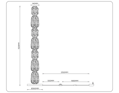 Светильник светодиодный напольный LH30112 SB/TI бронза/янтарь 35W 3000K D260*1325
